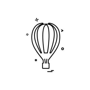 Sıcak hava balon simgesi tasarım, renkli vektör çizim