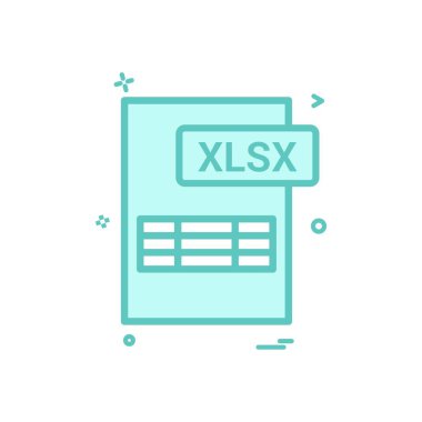 xlsx dosya biçimi ikon vektör tasarımı