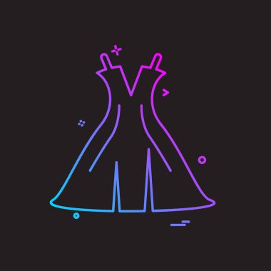 düz simge vektör çizim elbise 