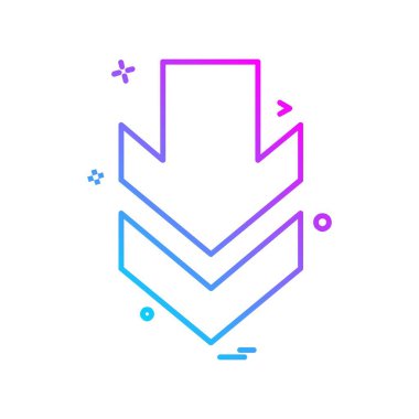 Aşağı ok simgesi tasarım vektörü