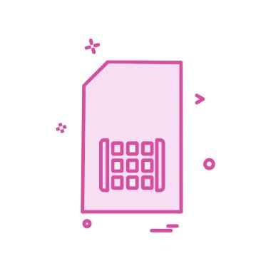 Sim kart simgesi tasarım vektörü