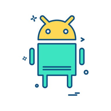 Android düz simge vektör çizim 