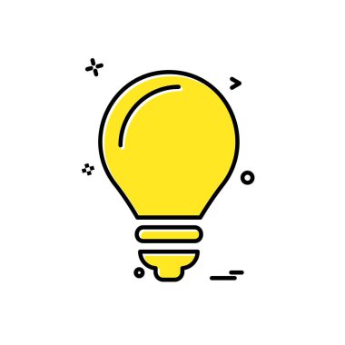 Ampul simgesi tasarım, renkli vektör çizim