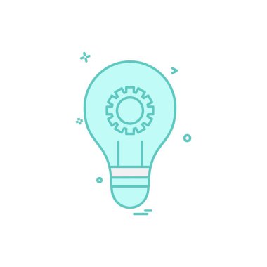 Ampul simgesi tasarım, renkli vektör çizim