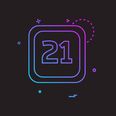 21 tarihi takvim simge tasarlamak vektör