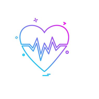 Kalp simgesi tasarım, Sevgililer günü için vektör çizim