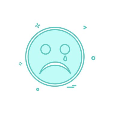 Üzgün emoji simgesi tasarım, renkli vektör çizim
