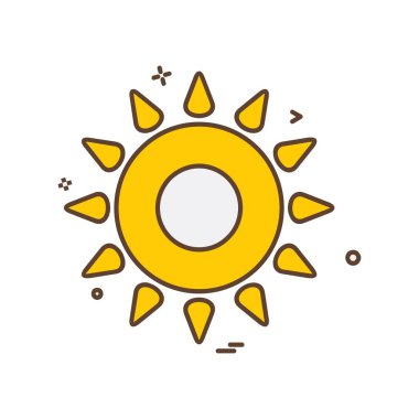 Güneş simgesi tasarım, renkli vektör çizim