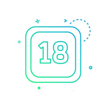 18 tarihi takvim simge tasarlamak vektör