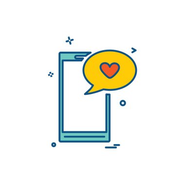 Sevgililer günü simgesi tasarım, renkli vektör çizim