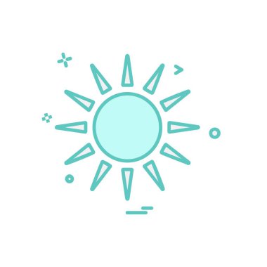 Güneş simgesi tasarım, renkli vektör çizim