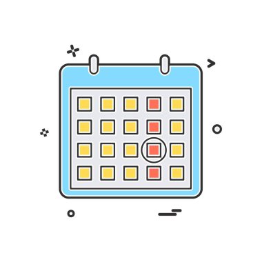 Takvim tarihi noktası simge vektör tasarımı