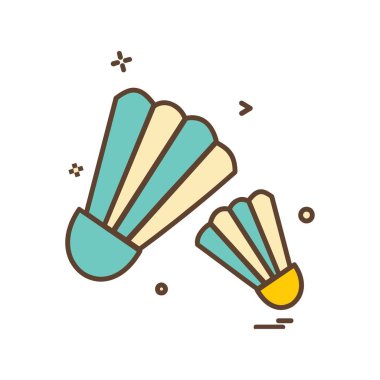 Badminton simge tasarlamak vektör 