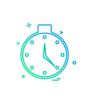 saat düz ikon vektör illüstrasyonu 