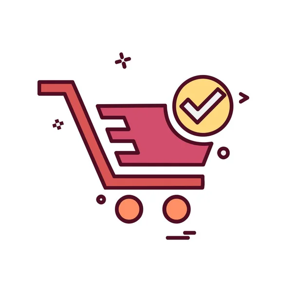 Cart Icon Design Colorful Vector Illustration — Stock Vector