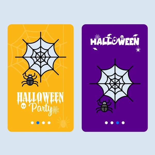 Happy Halloween Einladungsdesign Mit Spinnenvektor — Stockvektor
