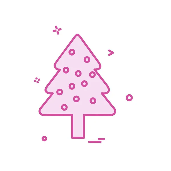 Kerstboom Pictogram Ontwerp Vector — Stockvector