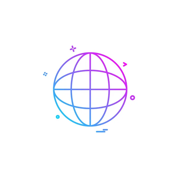 Globus Karte Icon Vektor Design — Stockvektor