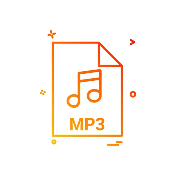 Mp3文件扩展名文件格式图标向量设计 — 图库矢量图片