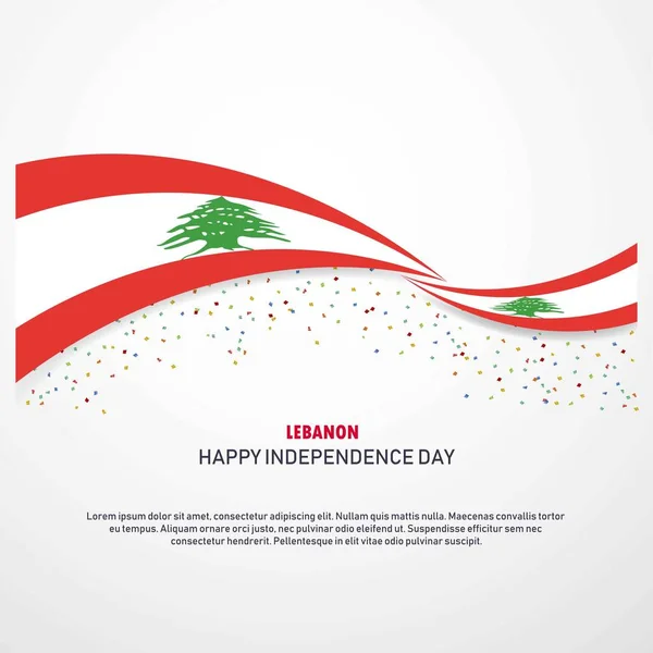 黎巴嫩快乐独立日背景 — 图库矢量图片