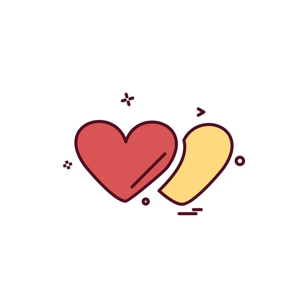 Heart Icon Design Vector Illustration Valentine Day — Stock Vector