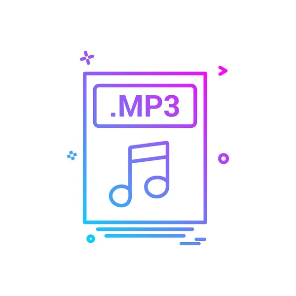 Bestand Bestanden Mp3 Pictogram Vector Design — Stockvector