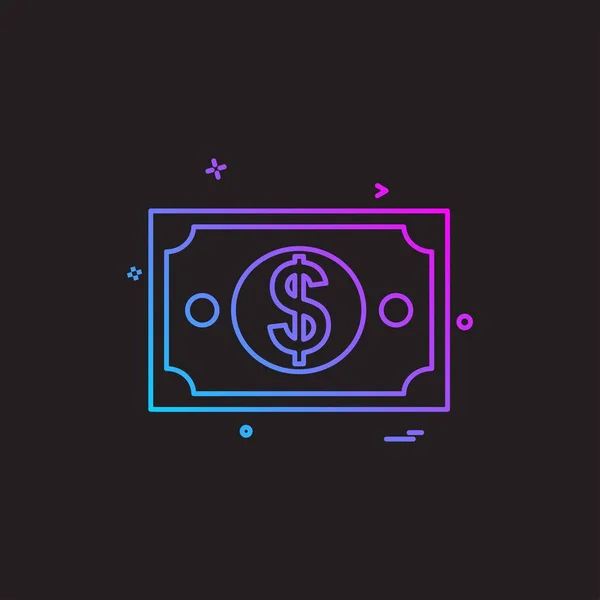 Δολάριο Εικονίδιο Σχεδιασμός Πολύχρωμο Διανυσματικά Εικονογράφηση — Διανυσματικό Αρχείο