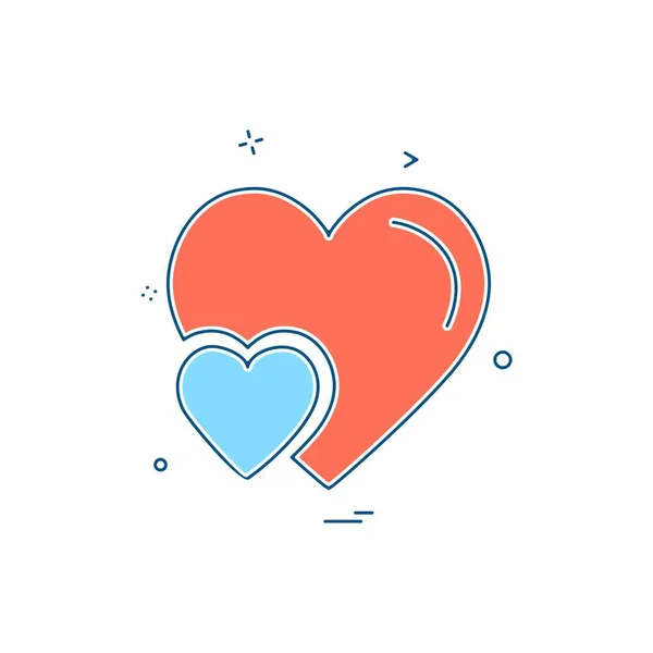 Projeto Ícone Coração Ilustração Vetor Para Dia Dos Namorados — Vetor de Stock