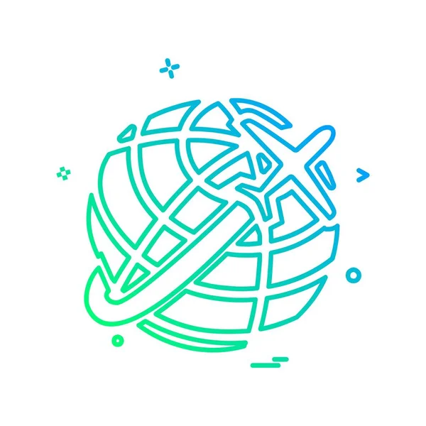 Globus Symbol Design Vektor Illustration — Stockvektor