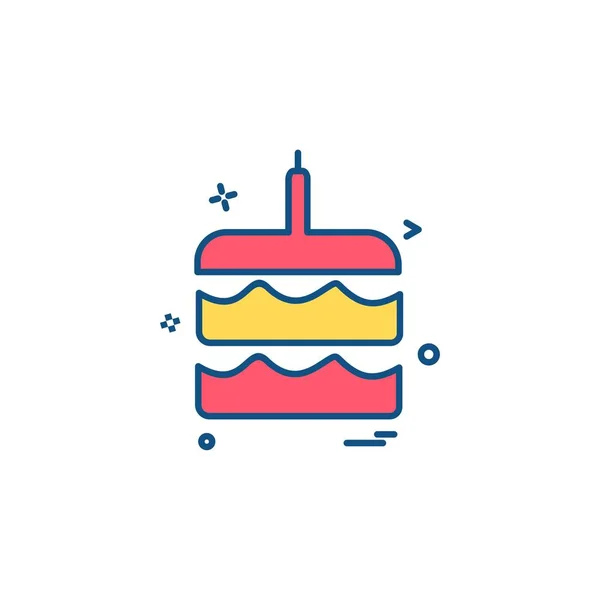 Cake Icon Design Colorful Vector Illustration — Stock Vector