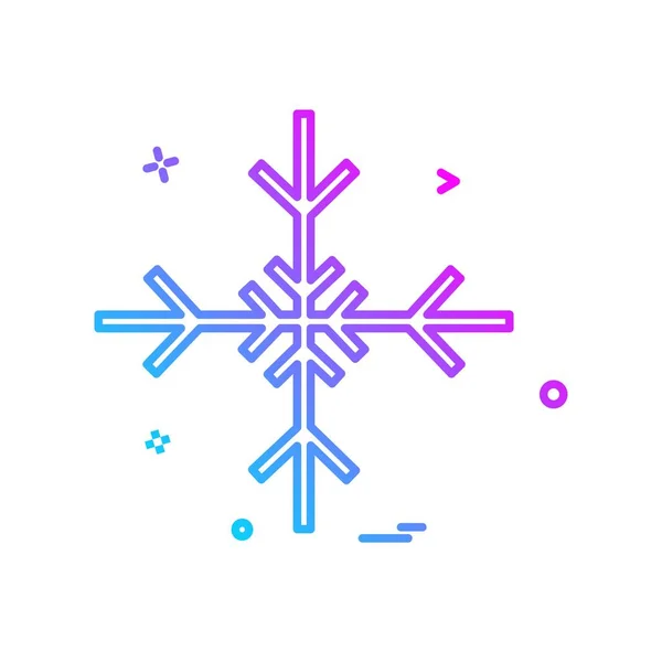 Färgglada Snöflinga Symbol Vit Bakgrund — Stock vektor