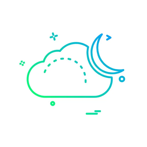 Wolk Pictogram Ontwerp Kleurrijke Vectorillustratie — Stockvector