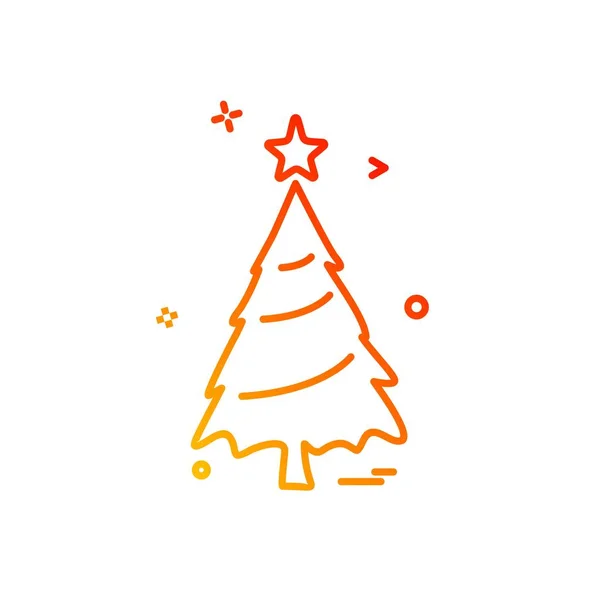 Kerstboom Pictogram Ontwerp Vector — Stockvector