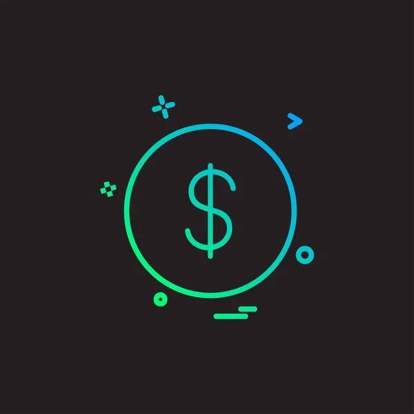 Dollar Pictogram Ontwerp Vectorillustratie — Stockvector