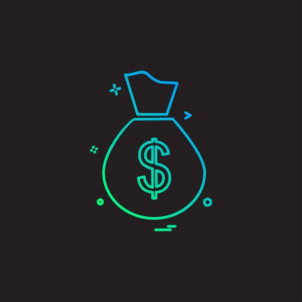 Dólar Icono Diseño Vector Ilustración — Vector de stock