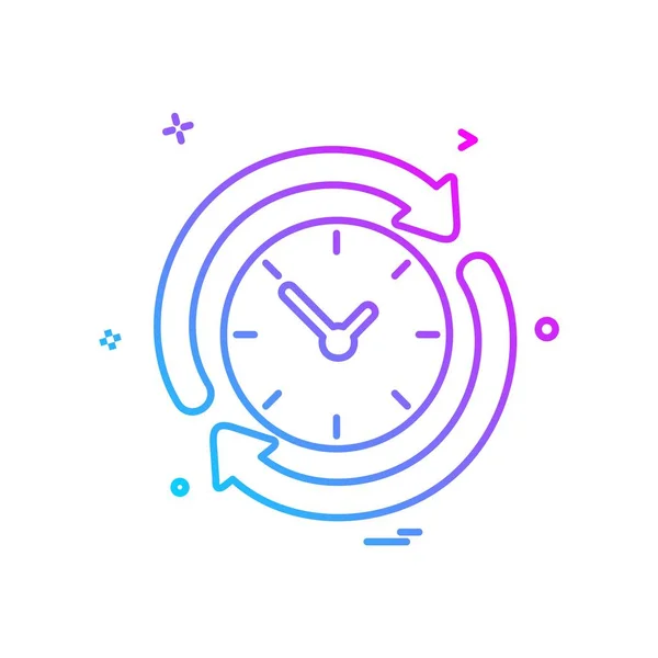Time Icon Design Colorful Vector Illustration — Stock Vector