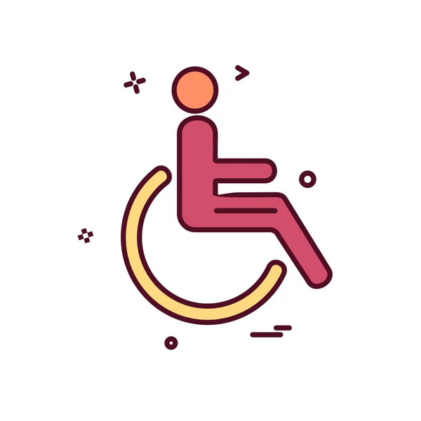 Discapacitados Icono Vector Diseño — Vector de stock