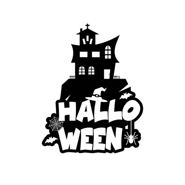 Diseño Tipografía Halloween Sobre Fondo Blanco Ilustración Vectorial — Vector de stock