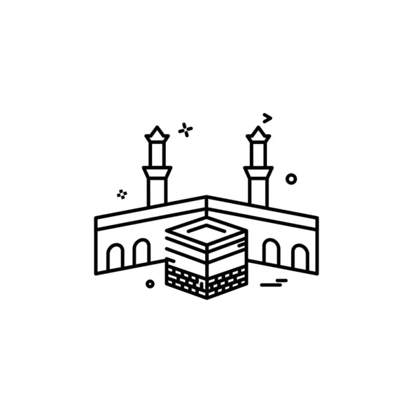 Heilige Kaaba Icon Design Vektor — Stockvektor