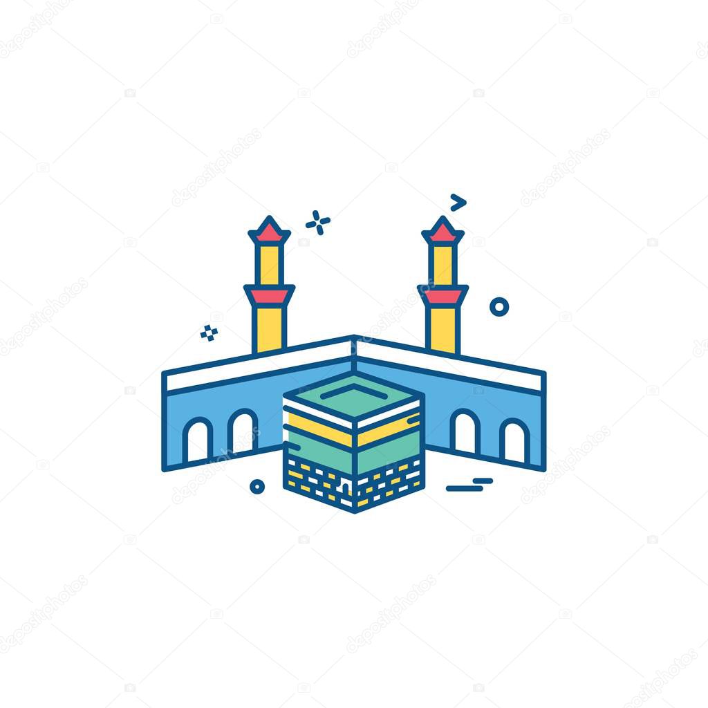 Holy Kaaba icon design vector 