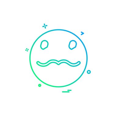 Emoji simgesi tasarım, renkli vektör çizim