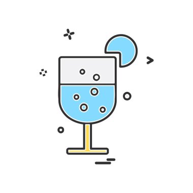 İçki simgesi tasarım, renkli vektör çizim 