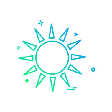 Güneş simgesi tasarım, renkli vektör çizim