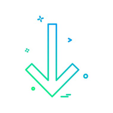 Aşağı ok simgesi tasarım vektörü