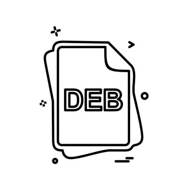 Deb dosya türü simge tasarlamak vektör