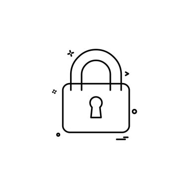 kilit düz simge vektör çizim 