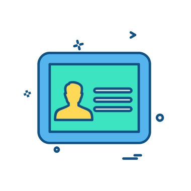 ID kart simgesi vektör illüstrasyonu 