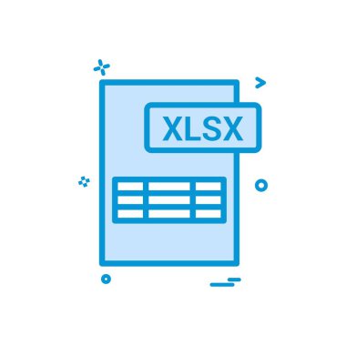 xlsx dosya biçimi ikon vektör tasarımı
