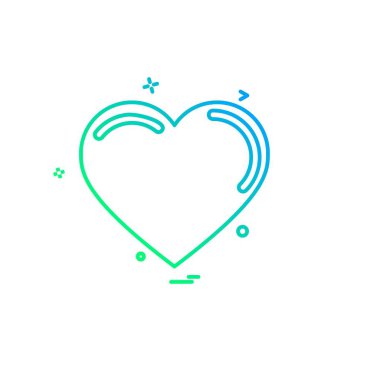 Kalp simgesi tasarım, Sevgililer günü için vektör çizim