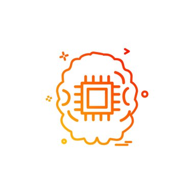 Yapay zeka robot simge vektör tasarımı